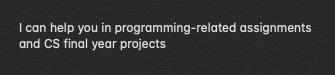Computer Science Programming and Final Year Project help