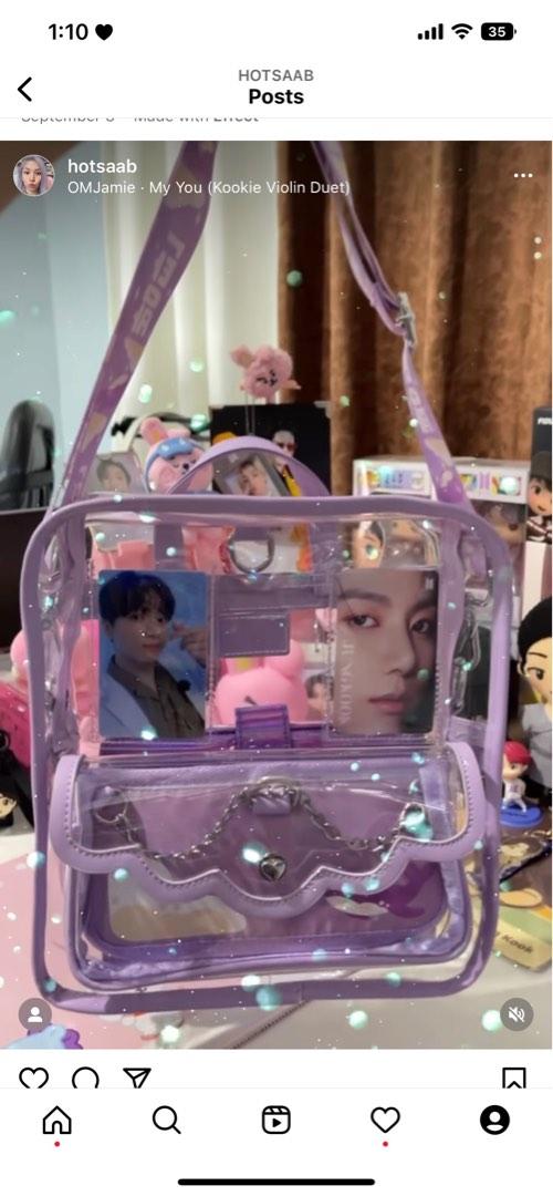 Concert Bag by Purpleth Studio (Category: Shoulder Bags) located in Caloocan City. Submitted by kangulo (Listing ID 1187602470, Image 3). Description: Concert Bag by Purpleth Studio BNEW Onhand Purchased from US Perfect for your KPOP Idol concert 2-way strap (sling or backpack) With 2 PC holders With pin holders Payment Options: Gcash BPI Security Bank Shipment: GGX Lalamove Grab.