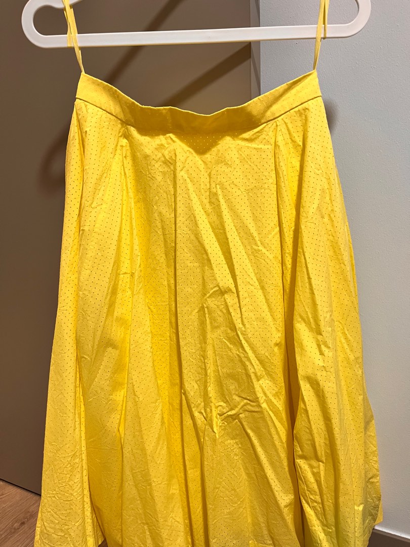COS yellow midi skirt
