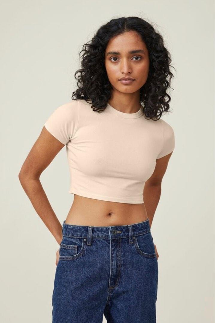 COTTON ON Micro Crop Tee (pink), Women's Fashion, Tops, Other Tops on  Carousell