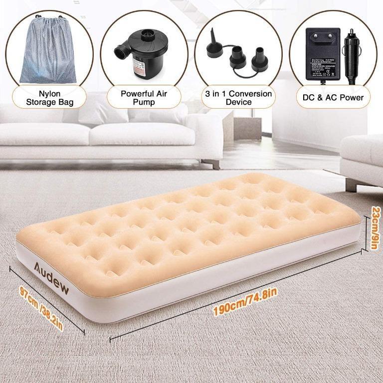 Electric Pump DC&AC Air Bed Mattress Inflatable Single Audew with free ...