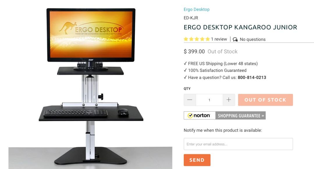 Ergo Desktop Kangaroo Junior, Furniture & Home Living, Furniture, Other