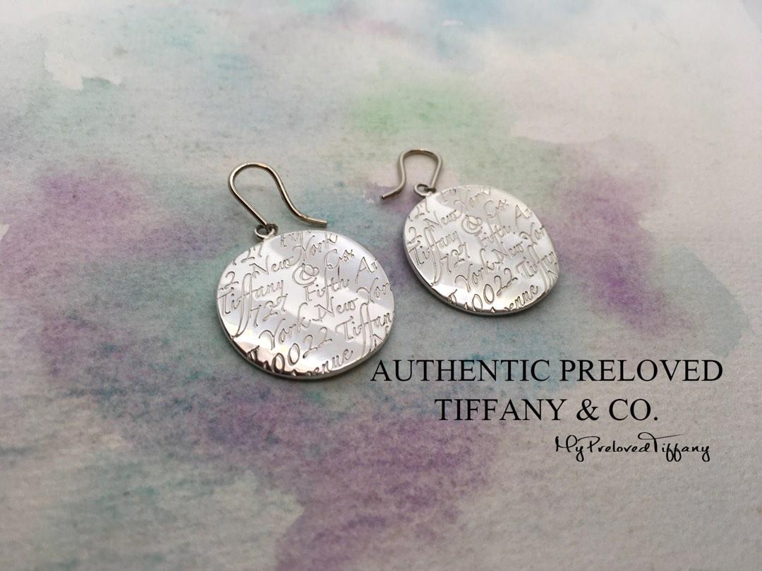 Excellent Authentic Tiffany Co. Notes Wavy Round Hook Earrings Silver Women s Fashion Jewelry Organisers Earrings on Carousell
