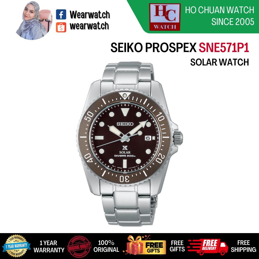 FREE SHIPPING + FREE GIFT] SEIKO PROSPEX SNE571P1 SOLAR COMPACT SCUBA  GENT'S WATCH, Luxury, Watches on Carousell
