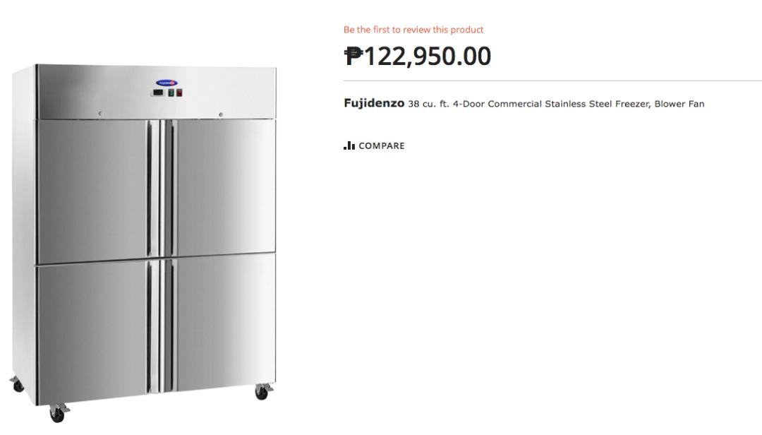 Fujidenzo 4 Door Freezer Display Glass Chiller, Furniture & Home Living