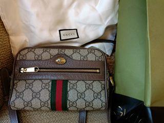 Gucci Ophidia Apple Round GG Supreme Monogram Crossbody Bag