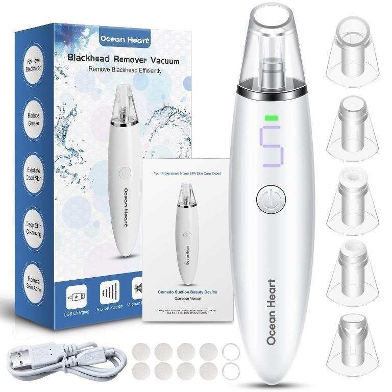 H3133 Blackhead Remover Vacuum, Upgraded Pore Vacuum with 5 suction
