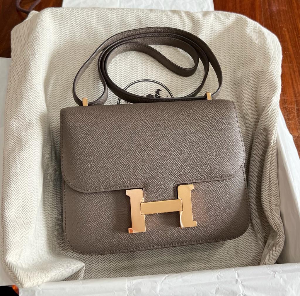 Hermes constance to Go epsom gris etain RGHW stamp Y