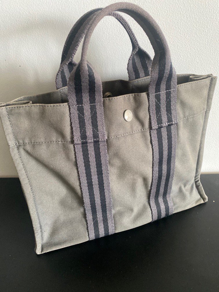 Hermès HERMES fourre-tout PM unisex tote bag gray Grey Cloth ref