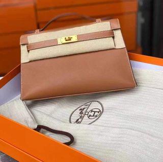 Hermes Kelly Pochette Rose Azalee Phw, Luxury, Bags & Wallets on Carousell