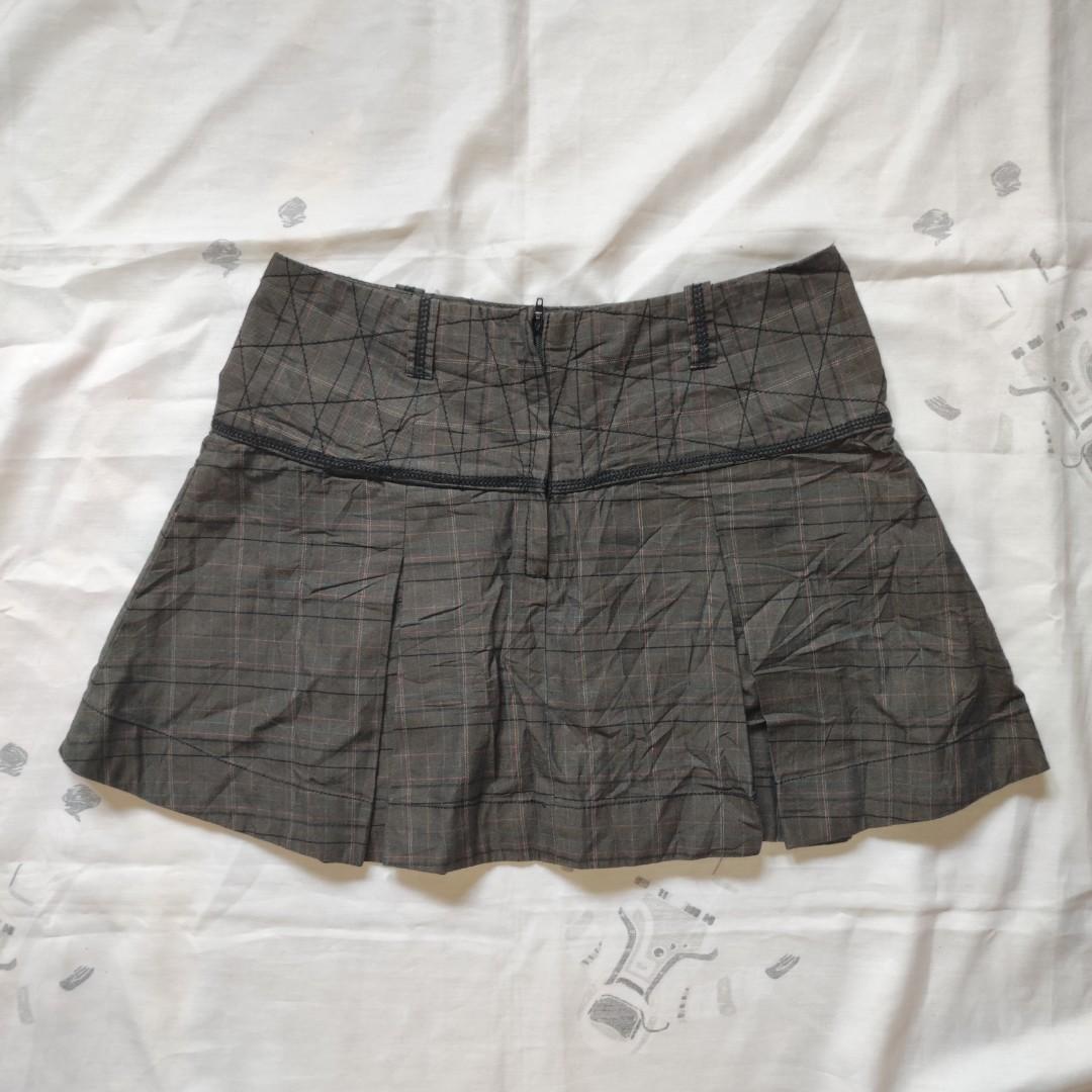 H&M TARTAN PLEATED MINI SKIRT 90s vintage y2k gothic punk lolita dark