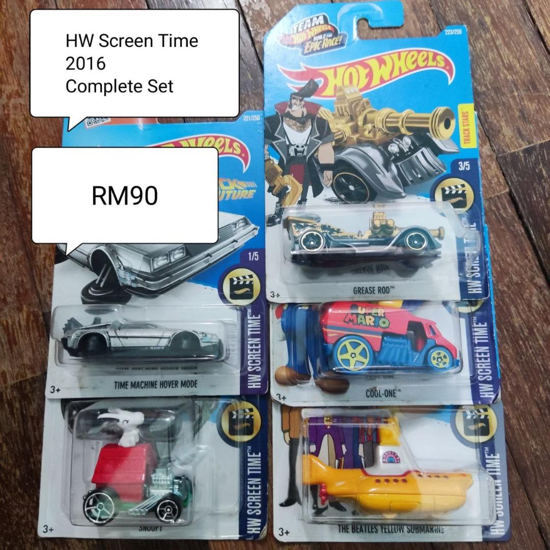 Hot Wheels Screen Time 2016 Completed Set of 7