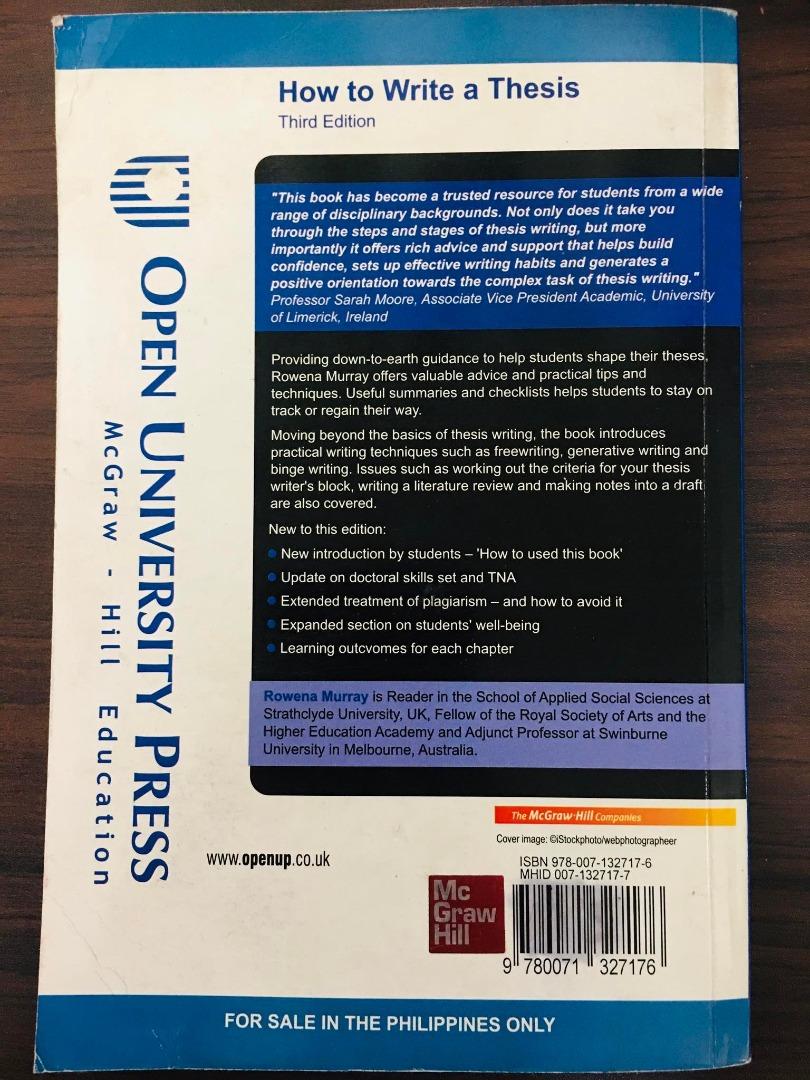 How to Write a Thesis (Category: Textbooks) located in Taguig. Submitted by Negosyokoto (Listing ID 1187516658, Image 2). Description: - Good reference thesis material for students - Contains 321 pages.
