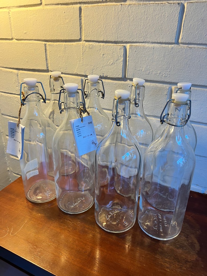 IKEA bottles with Silicone stoppers, Furniture & Home Living, Kitchenware & Tableware, Water