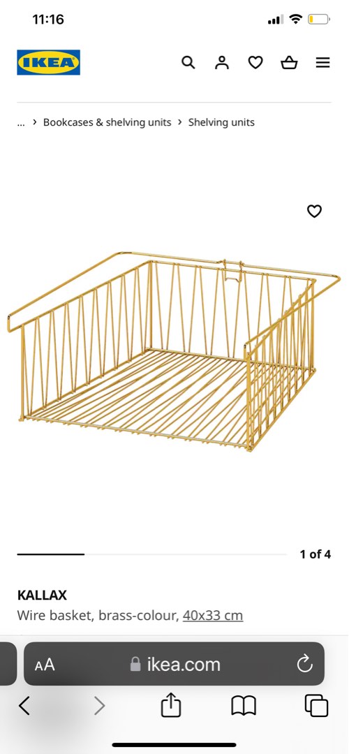 IKEA CLIP ON WIRE BASKET SHELF OBSERVATOR KALLAX, Furniture & Home