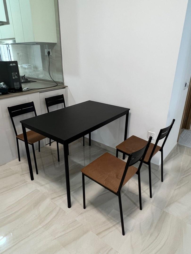 Ikea Dining Table Set & 4 Chairs, Furniture & Home Living, Furniture ...