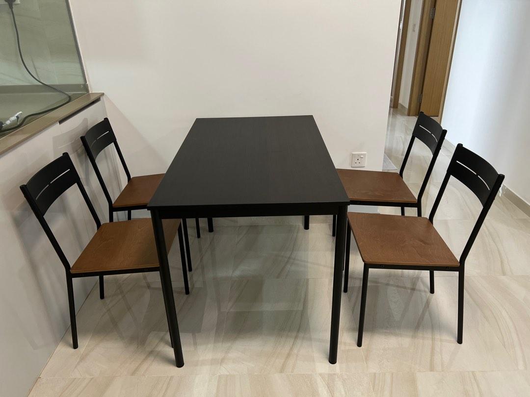 Ikea Dining Table Set & 4 Chairs, Furniture & Home Living, Furniture ...