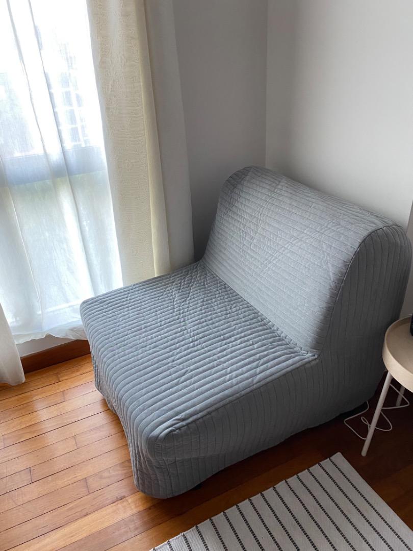 IKEA Fold Out Bed Grey Cover, Furniture & Home Living, Furniture, Bed