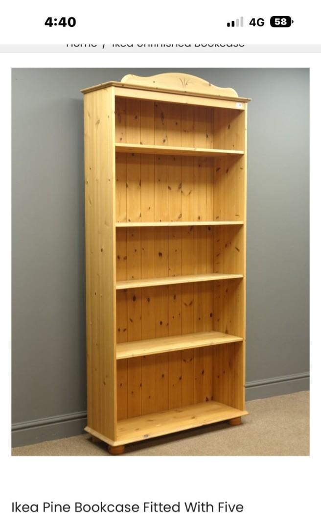 Ikea pine bookcase, Furniture & Home Living, Furniture, Shelves