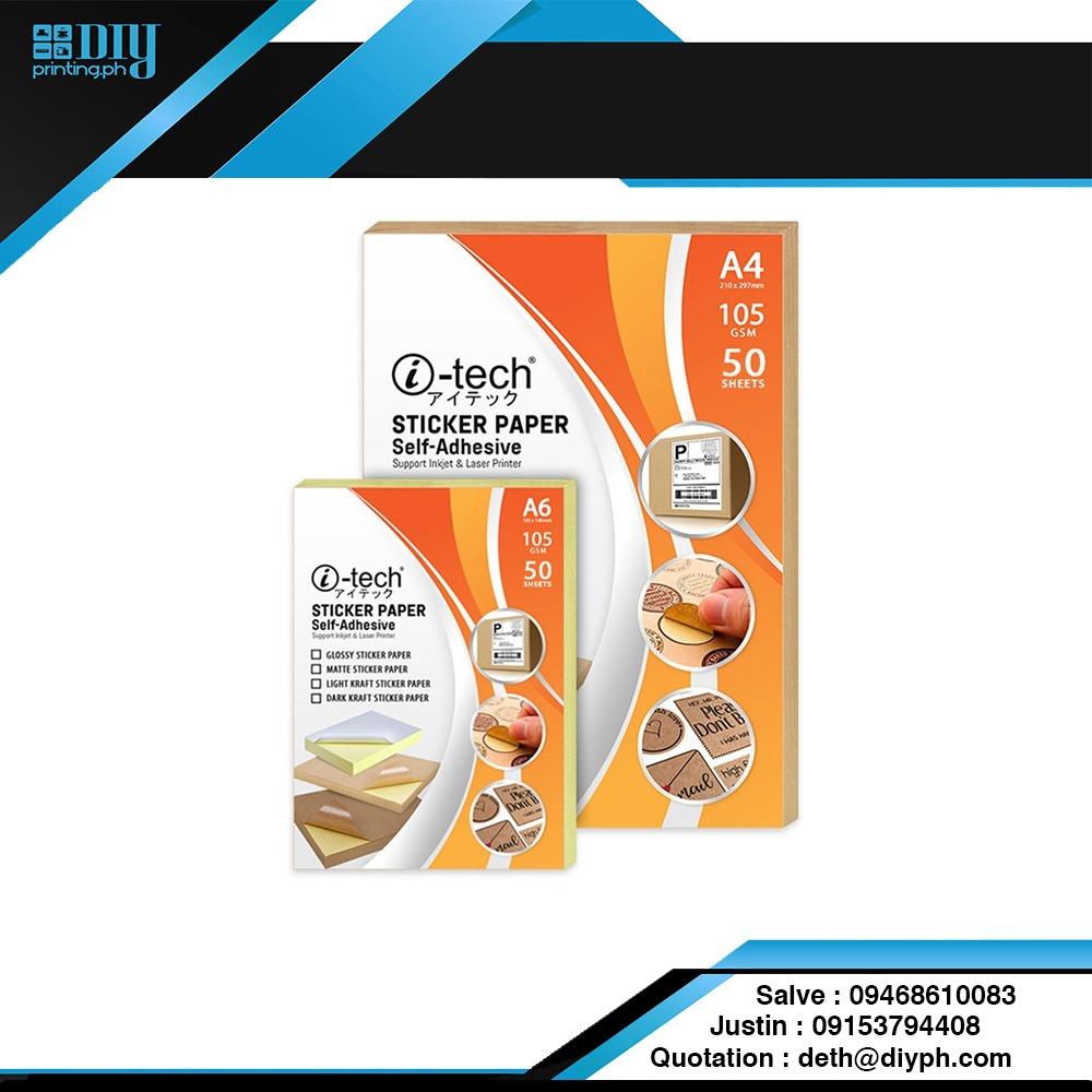 i-Tech Sticker Paper Self-Adhesive 105gsm, Hobbies & Toys, Stationary ...