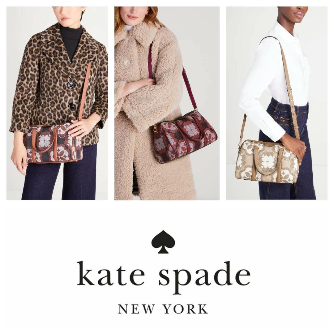  Kate Spade New York Oversized Spade Flower Monogram Coated  Canvas Eleanor Medium Satchel Black Multi One Size : Clothing, Shoes &  Jewelry