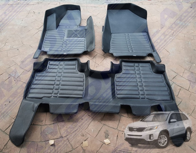 3D Molded TPE Rubber Floor Mats For Kia Sorento 2010-2014 | Black Anti-Allergic All-Weather 4pc Set