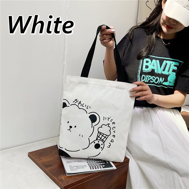 Korean Cute Shopper School Bags Women Shopping Tote Bag Bear Print