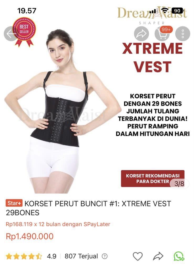 korset dream waist shaper size s, Fesyen Wanita, Pakaian Wanita, Atasan di  Carousell