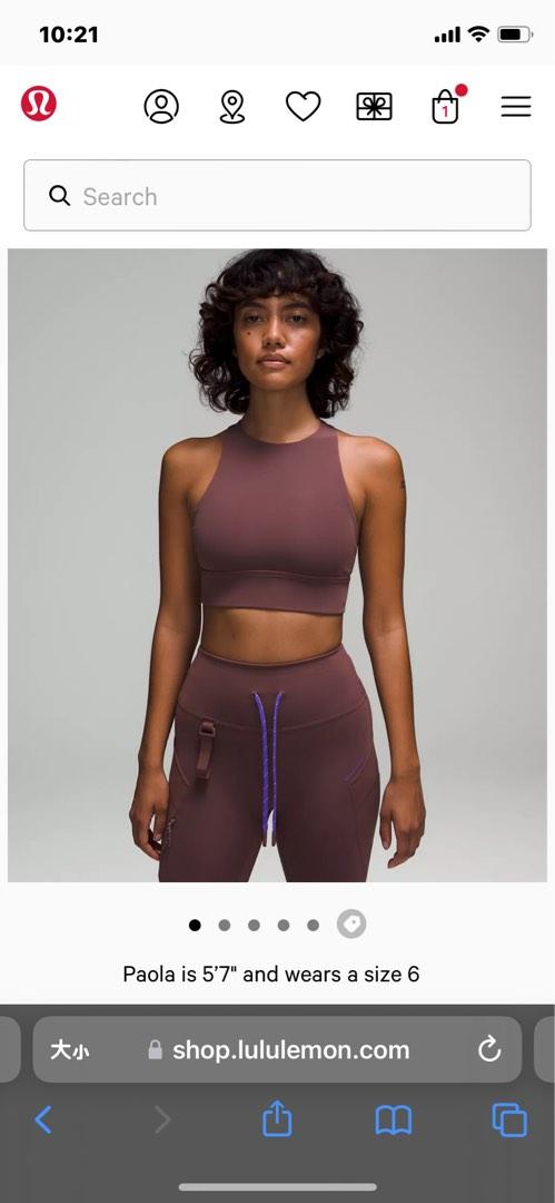 Lululemon sports bra Energy High-Neck Longline Tough Bra Medium Support, B–D  Cups, 女裝, 運動服裝- Carousell