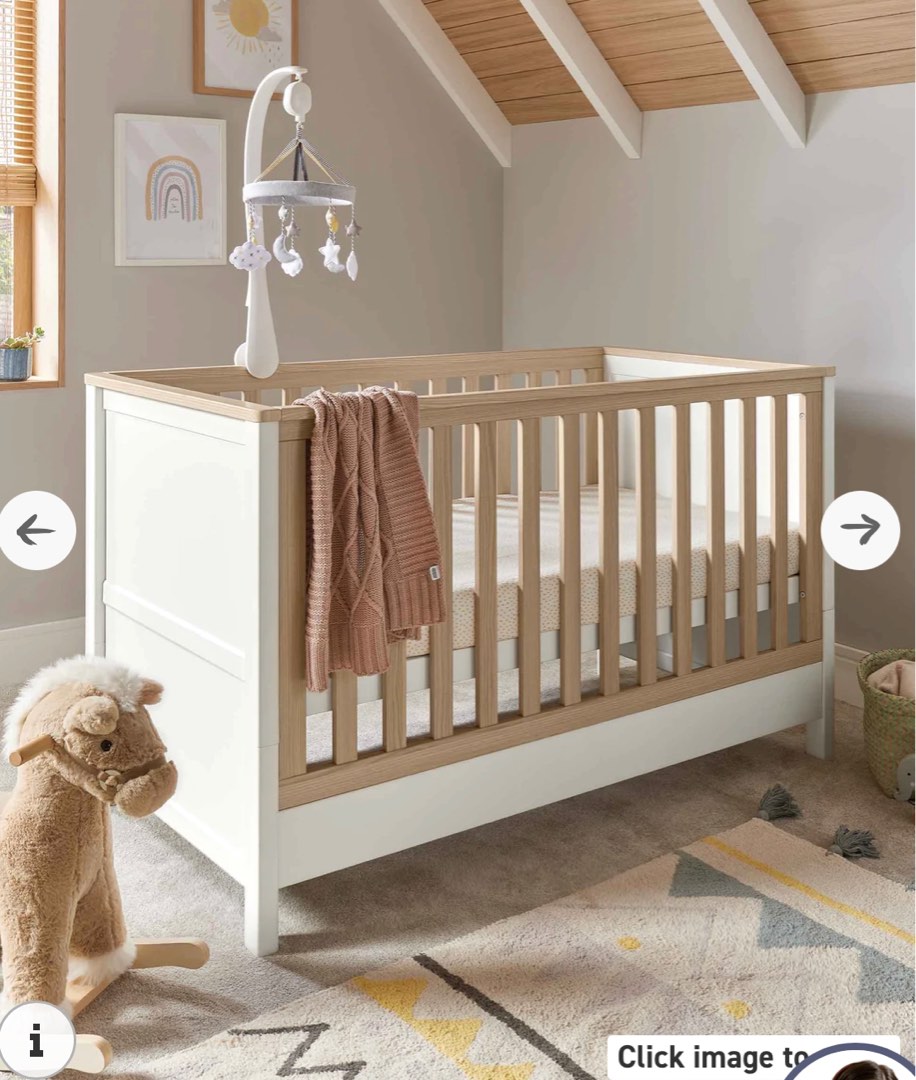 Mama and papa cot bed and junior bed (white fence version), 兒童＆孕婦用品, 兒童