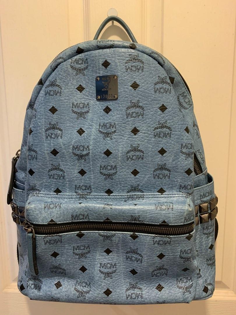 Mcm baby blue backpack hot sale