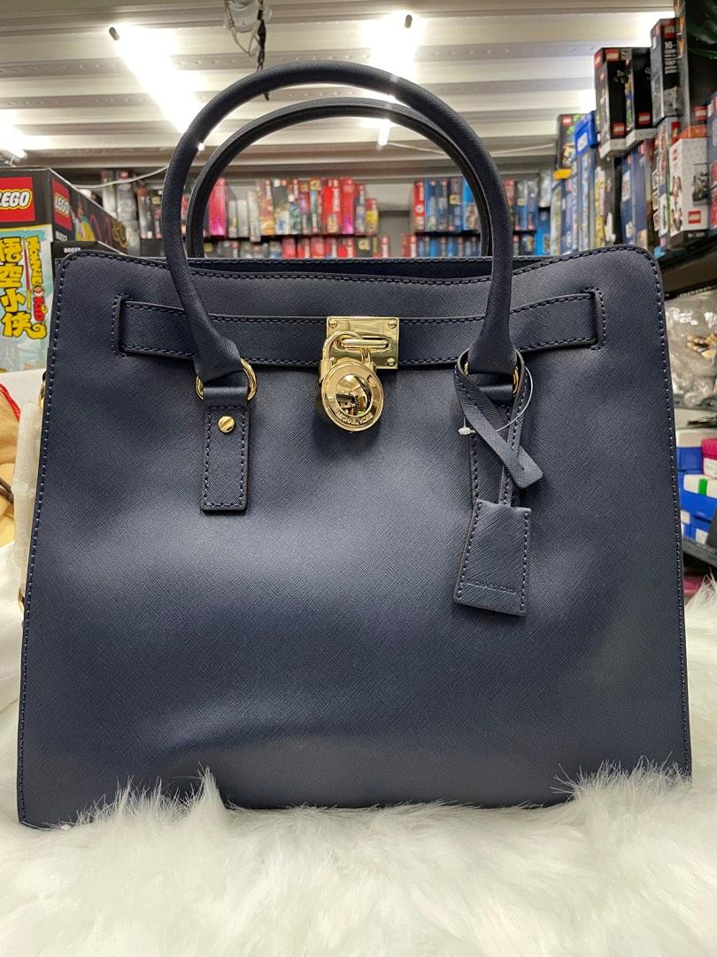 Michael Kors Hamilton Large NS Leather Tote Navy No. 30S2GHMT3L, Luxury,  Bags & Wallets on Carousell