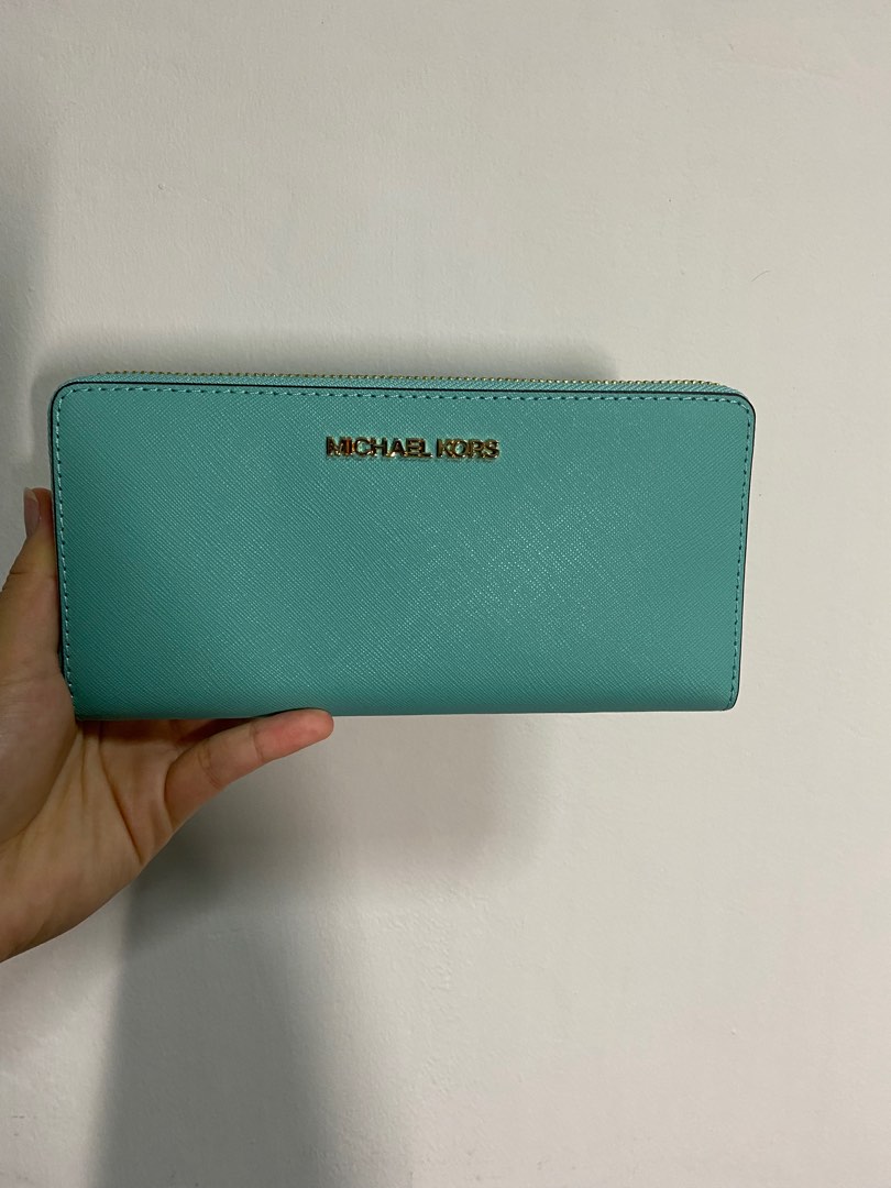 Michael Kors Turquoise/ Green Long Wallet, Women's Fashion, Bags & Wallets, Wallets & Card