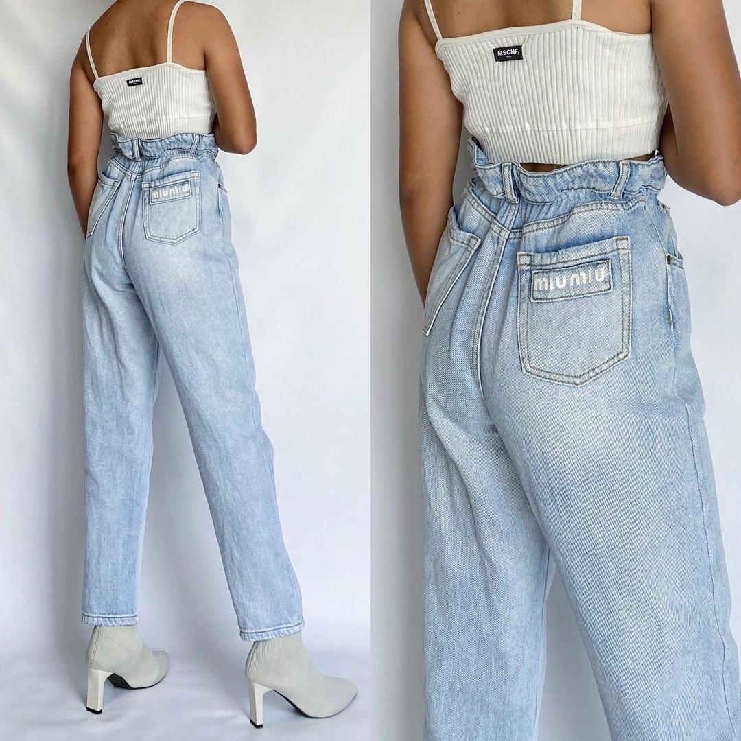 MIU MIU paper bag jeans Women s Fashion Bottoms Jeans on Carousell