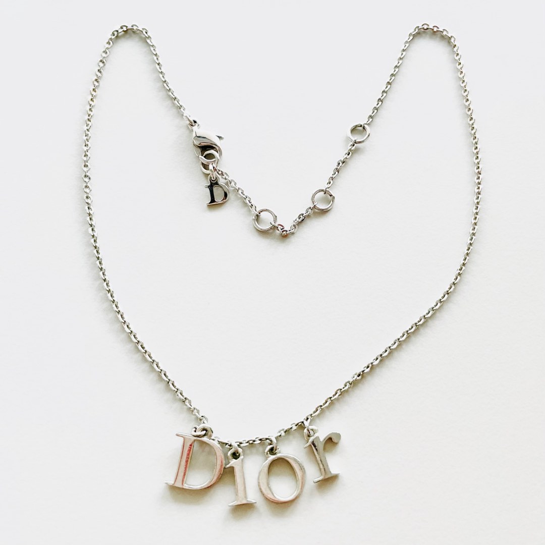 NEW Dior Monogram Letter Logo Signature Classic Silver