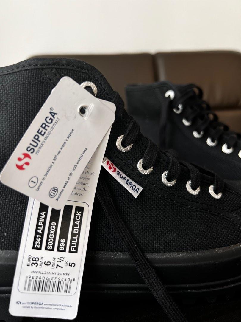 NEW IN BOX Superga 2341 Alpina Full Black in size 38 Women s