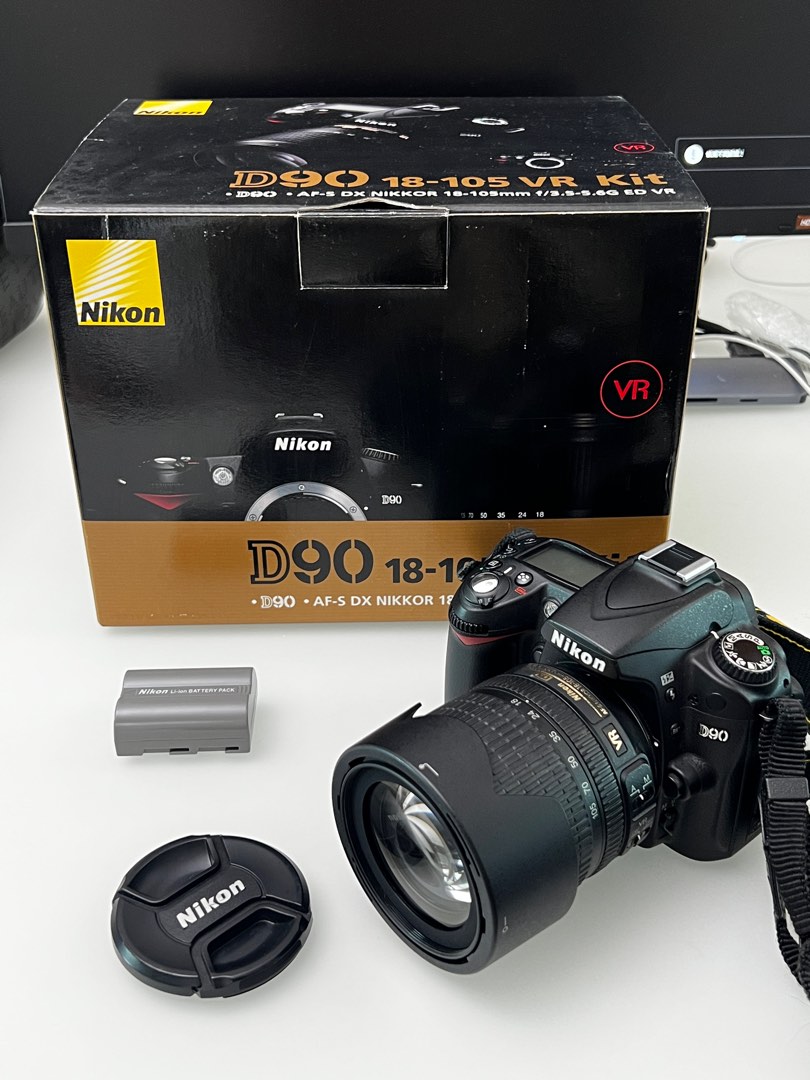 Nikon D90 body + 18-105 kit lens, 攝影器材, 鏡頭及裝備- Carousell