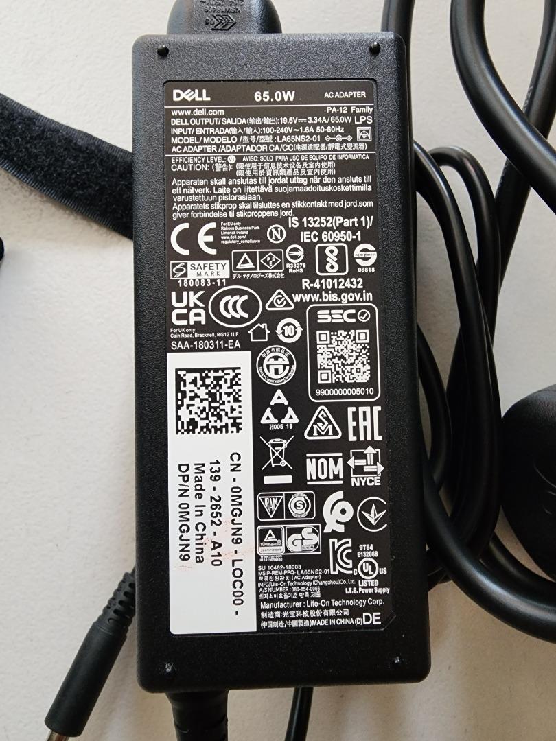 ORIGINAL Dell LA65NS2-01 0928G 19.5V 3.34A 65W Adapter, Computers ...