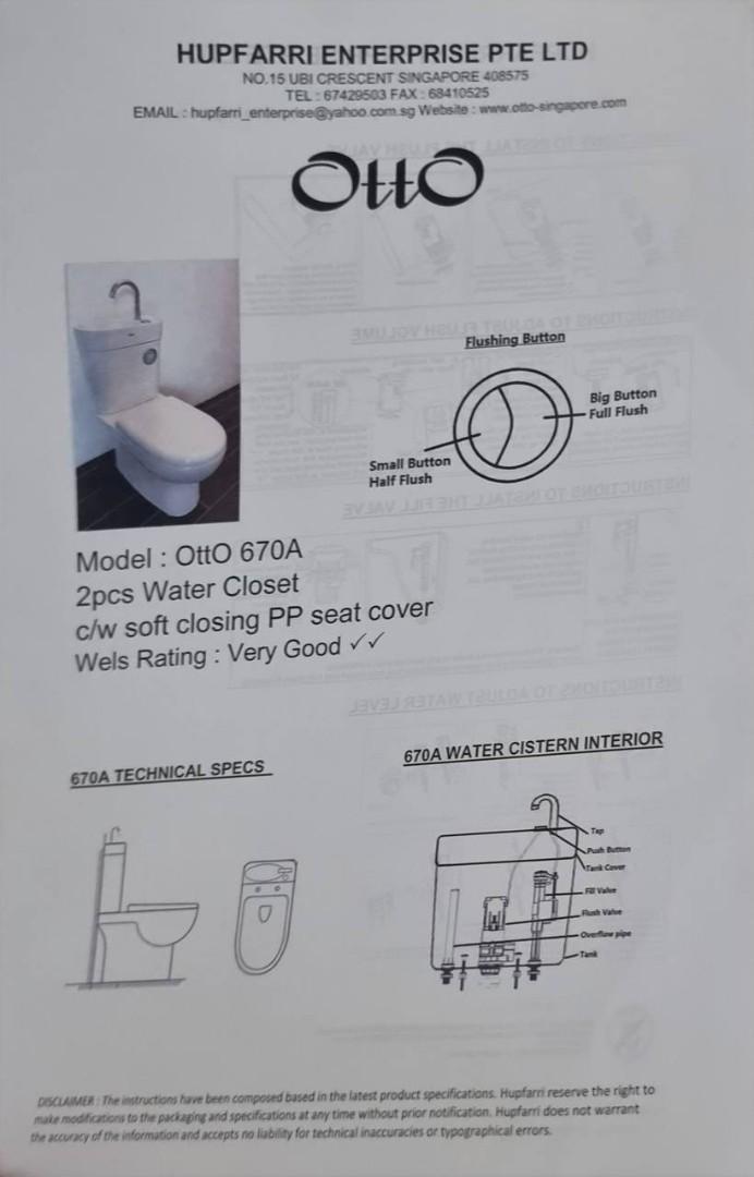 Otto Toilet Bowls(2) & Sink(1) Bundle, Furniture & Home Living, Bathroom & Kitchen Fixtures on