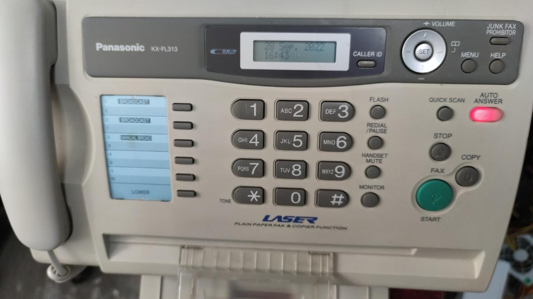 Panasonic KX FL313 A4 輕巧傳真機, 電腦＆科技, 打印機及影印機 - Carousell