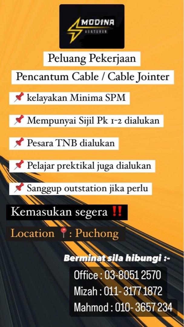 Pencantum cable/ Cable Jointing, Jobs, Fulltime, Others on Carousell
