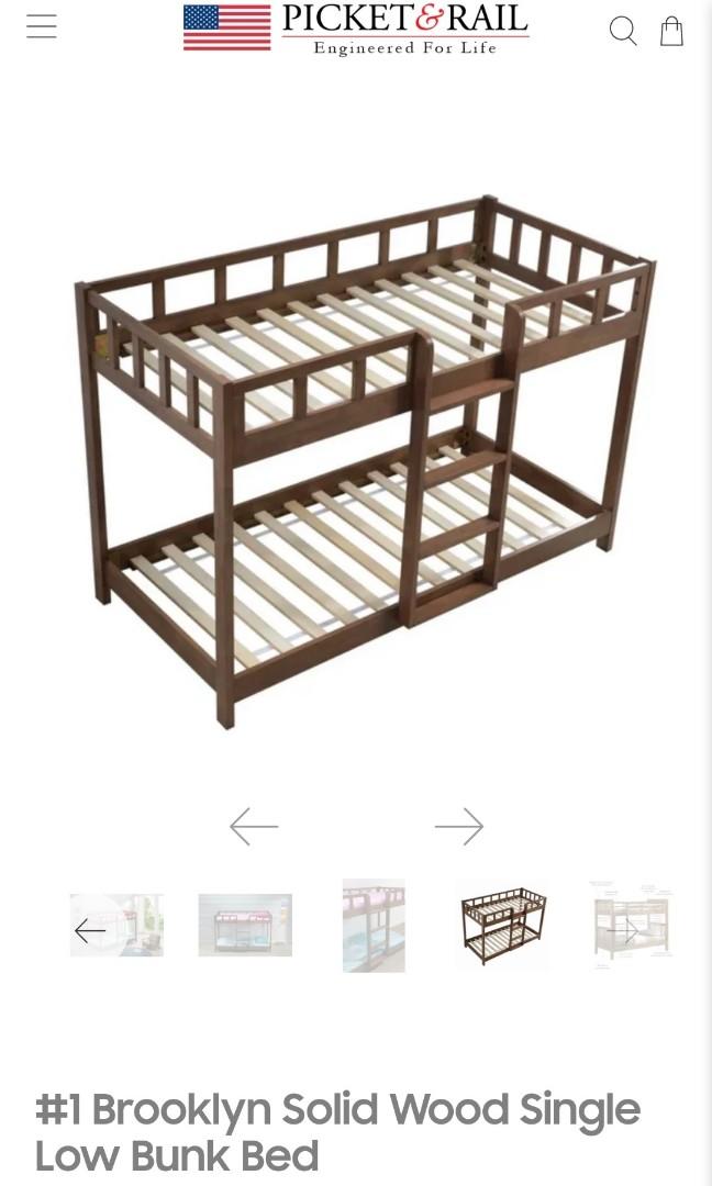 Picket and Rail Bunk Bed, Furniture & Home Living, Furniture, Bed