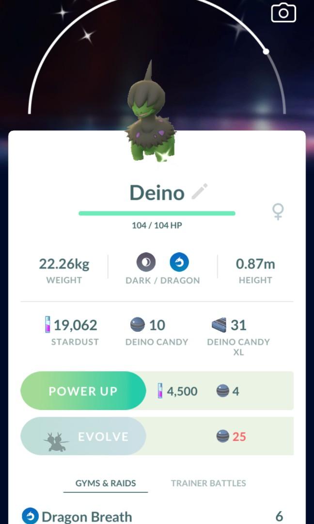Pokémon GO – Shiny Deino ✨ 80.000 Polvere Di Stelle – Account O Scambio? (Leggi Descrizione)