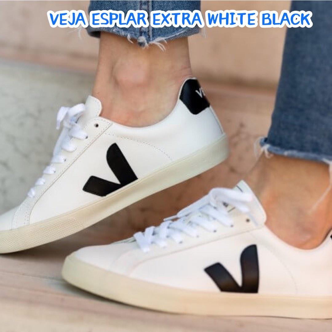 Pre-order) 韓國代購VEJA ESPLAR EXTRA WHITE BLACK 黑色小白鞋, 女裝