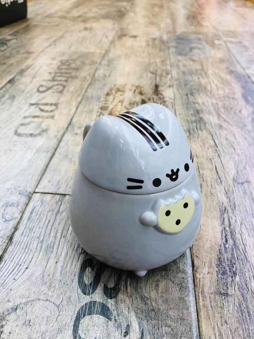 (PREORDER) PUSHEEN KOREAN KAWAII CAT SHAPED COOKIE MUG, Furniture
