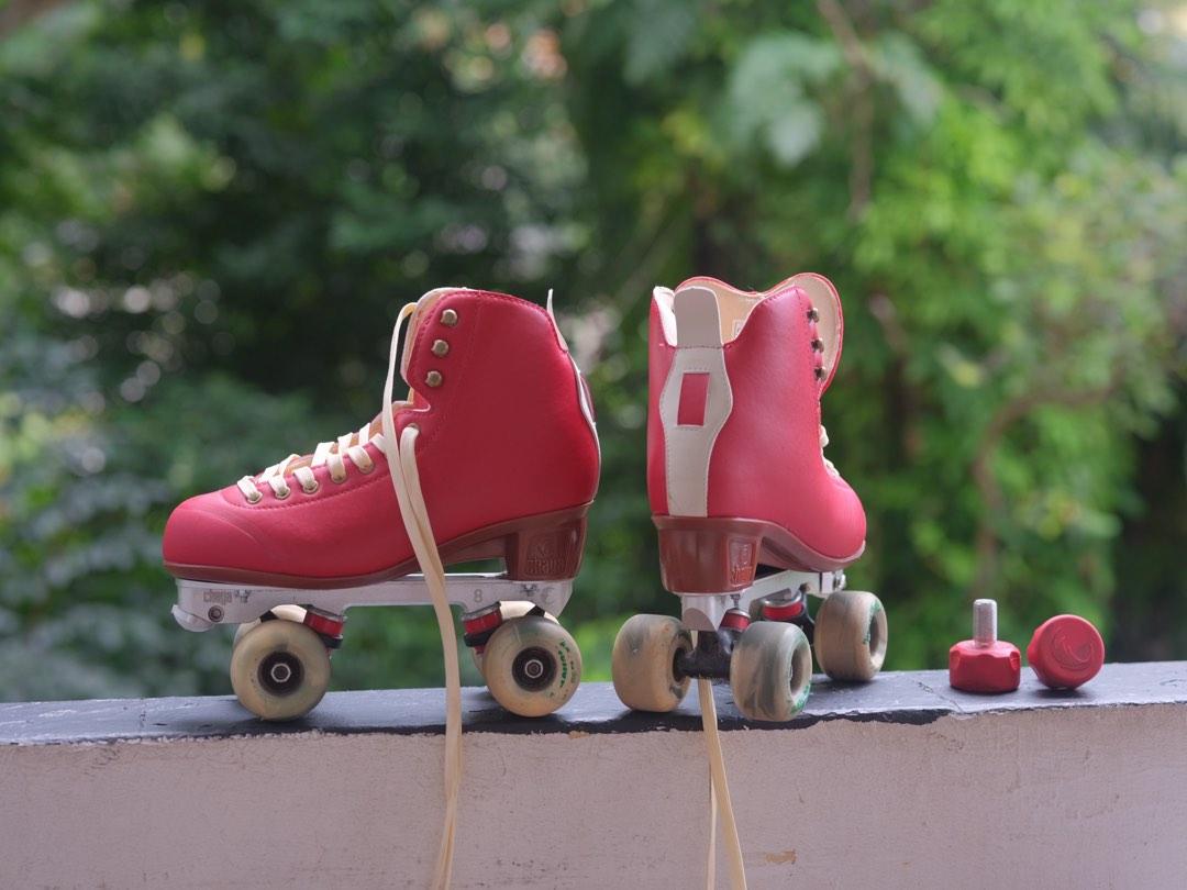 Red Roller Skates Quad Skates 42, Sports Equipment, Sports & Games