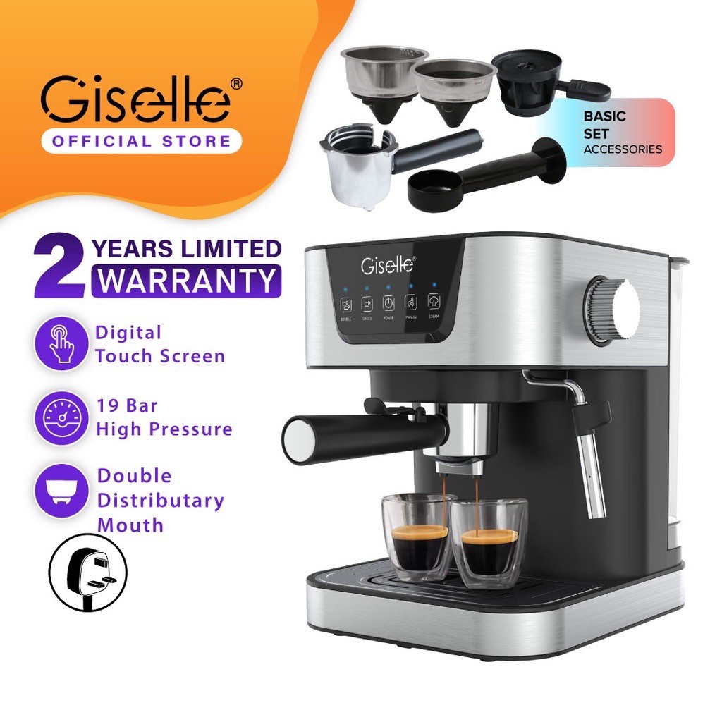Giselle 20 Bar Espresso Coffee Machine (include accessories + 2bottles