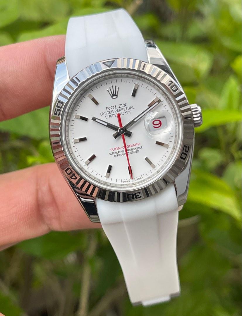Rolex datejust white dial red date outlet
