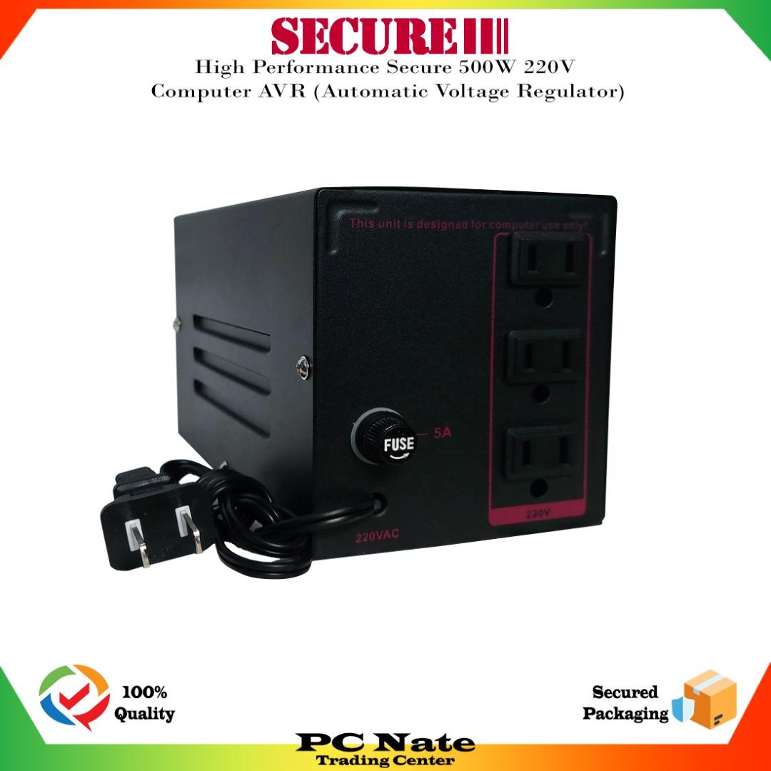 Secure AVR 500Watts 3x220V Output (Original Secure) (Category: Cables & Adaptors) located in Manila. Submitted by pcnate (Listing ID 1187564776, Image 2). Description: AVR (AUTOMATIC VOLTAGE REGULATOR), SECURE BRAND, 3x 220 Volts, 500W 👉 Model: Secure AVR 👉 Automatic Voltage Regulator 👉 Solid state electronic device 👉 220V AVR 👉 500 Watts 👉 Max Capacity: 50VA 👉 Fuse: 5A 👉 Socket: 3x 220V 👉 Compact powder coated metal case 👉 Affordable h