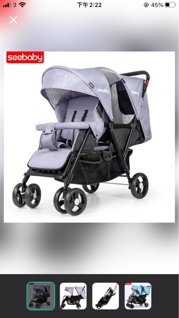 Seebaby 雙人bb車孖b車二手 兒童 孕婦用品 外出用品 外出用品 嬰兒車 Carousell